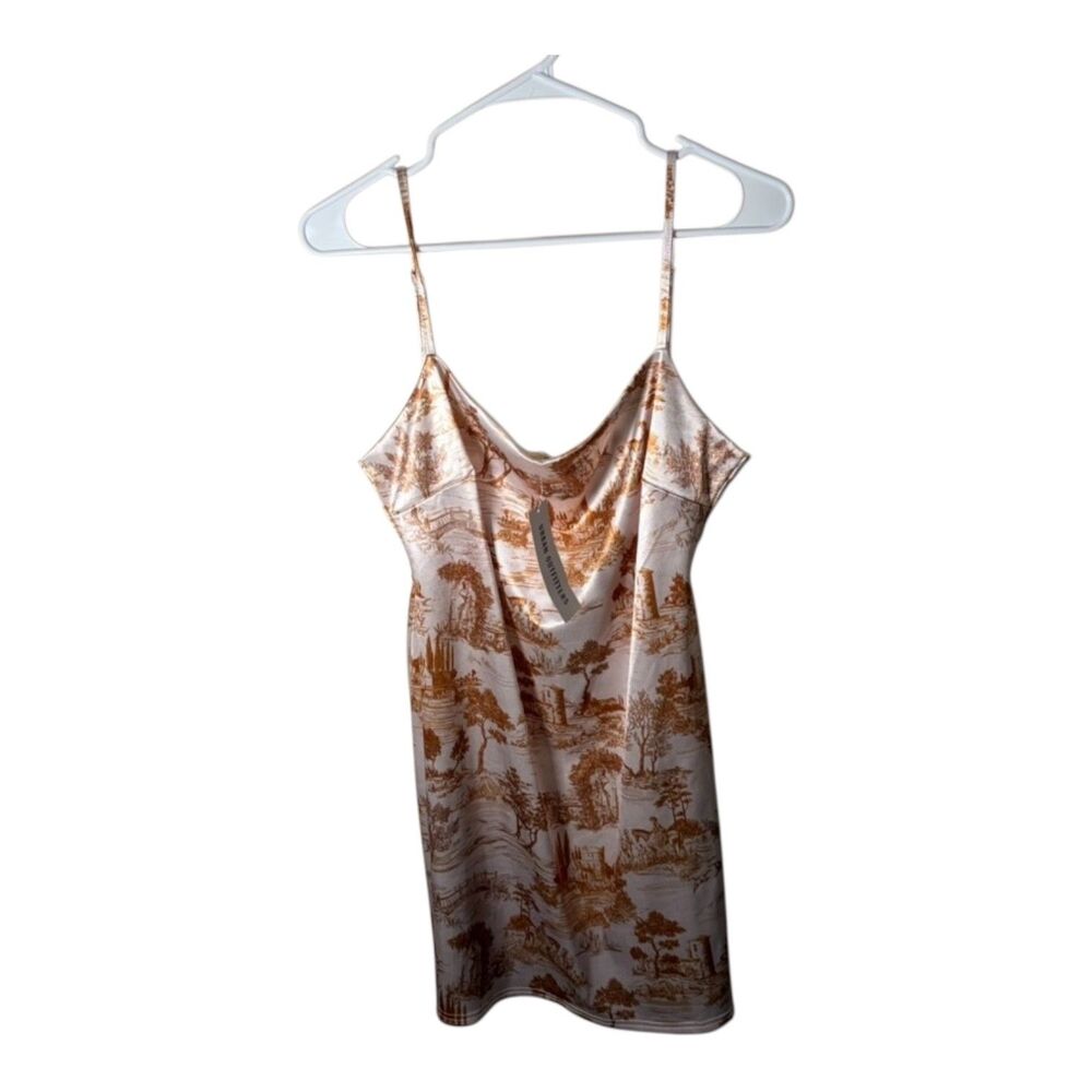 Urban Outfitters Dress Women's XXL Sleeveless Satin Cami Mini Tropical Casual